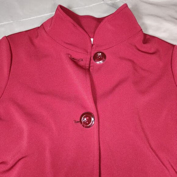 SUSAN GRAVER LK Fusions Button Front 3/4 Bell Petal Sleeve Red Jacket Coat XXS - Picture 5 of 13